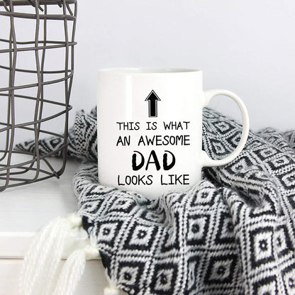 This Is What an Awesome Dad Looks Like Coffee Mug Funny Gift for Dad from Daughter Son Kids
