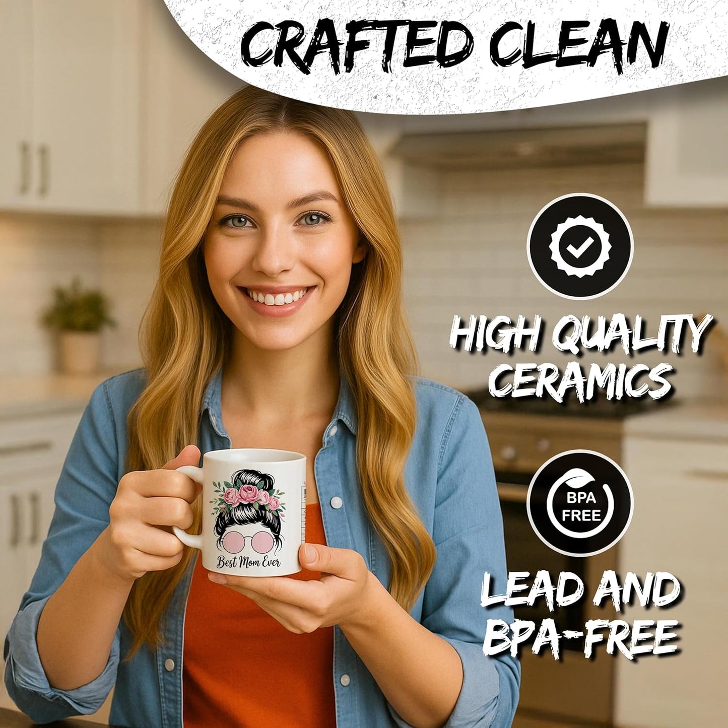 Mom Nutritional Facts Coffee Mug Funny Gift for Mom from Daughter Son Kids Birthday Mother's Day Gift