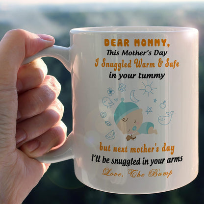 Pregnancy Announcement Coffee Mug, Expecting Mom Gift from Baby Bump, Mother To Be Baby Reveal Gift for Mom Birthday Mother's Day Christmas
