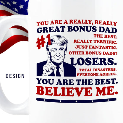 Best Bonus Dad Ever Coffee Mug Funny Gift for Stepdad Father in Law Birthday Christmas Gift Idea