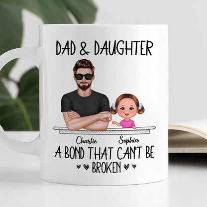Dad And Son Daughter Fist Bump Bond Can't Be Broken Personalized Mug