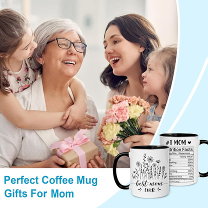 Best Mom Ever Coffee Mug, Gift for Mom Grandma Mother in Law from Daughter Son Kids, Birthday Mother's Day Christmas Gift Idea
