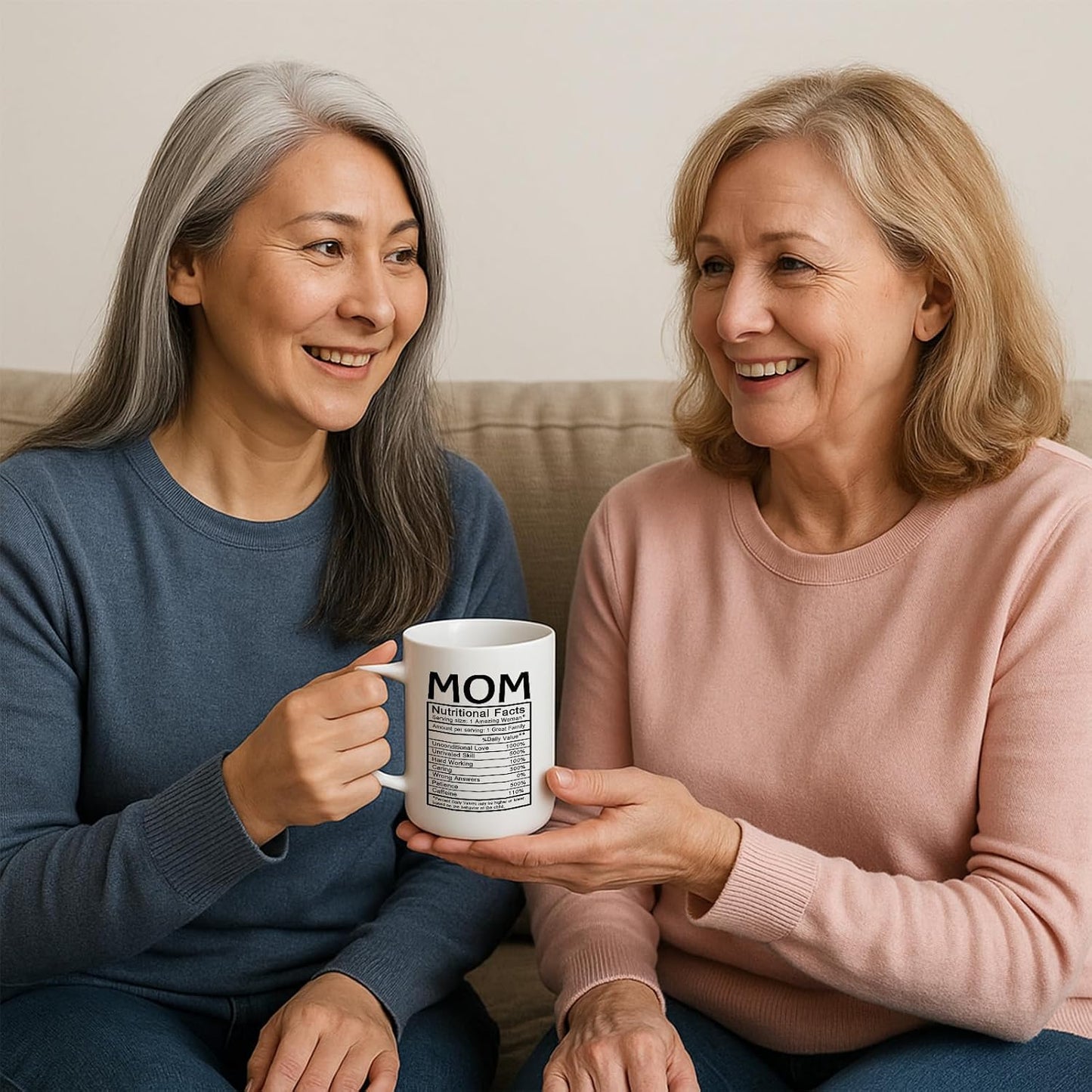Mom Nutritional Facts Coffee Mug Funny Gift for Mom from Daughter Son Kids Birthday Mother's Day Gift
