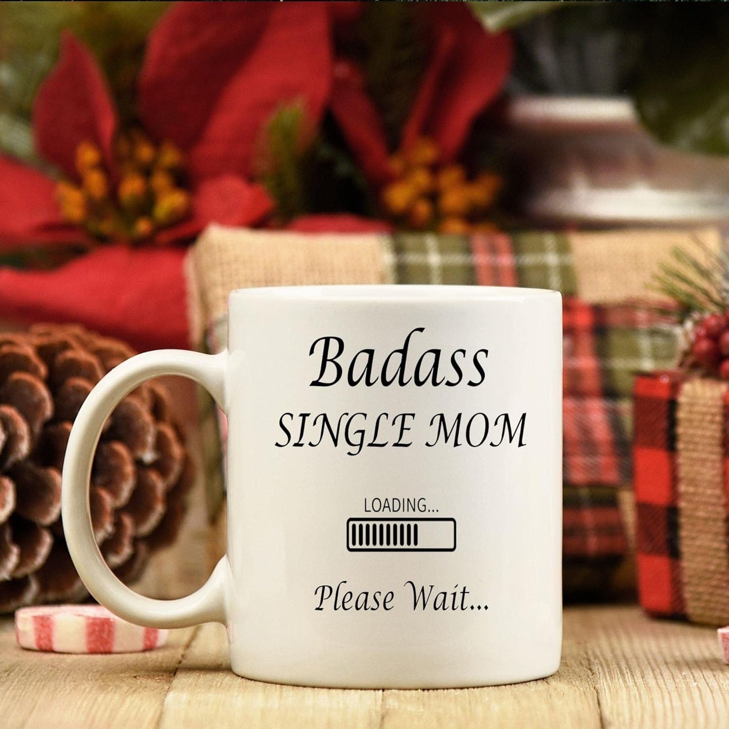 Single Mom Funny Coffee Mug, Best Single Mom Ever Gift for Mom, Birthday Christmas Mothers Day Gift for Strong Independent Mom from Daughter Son Kids