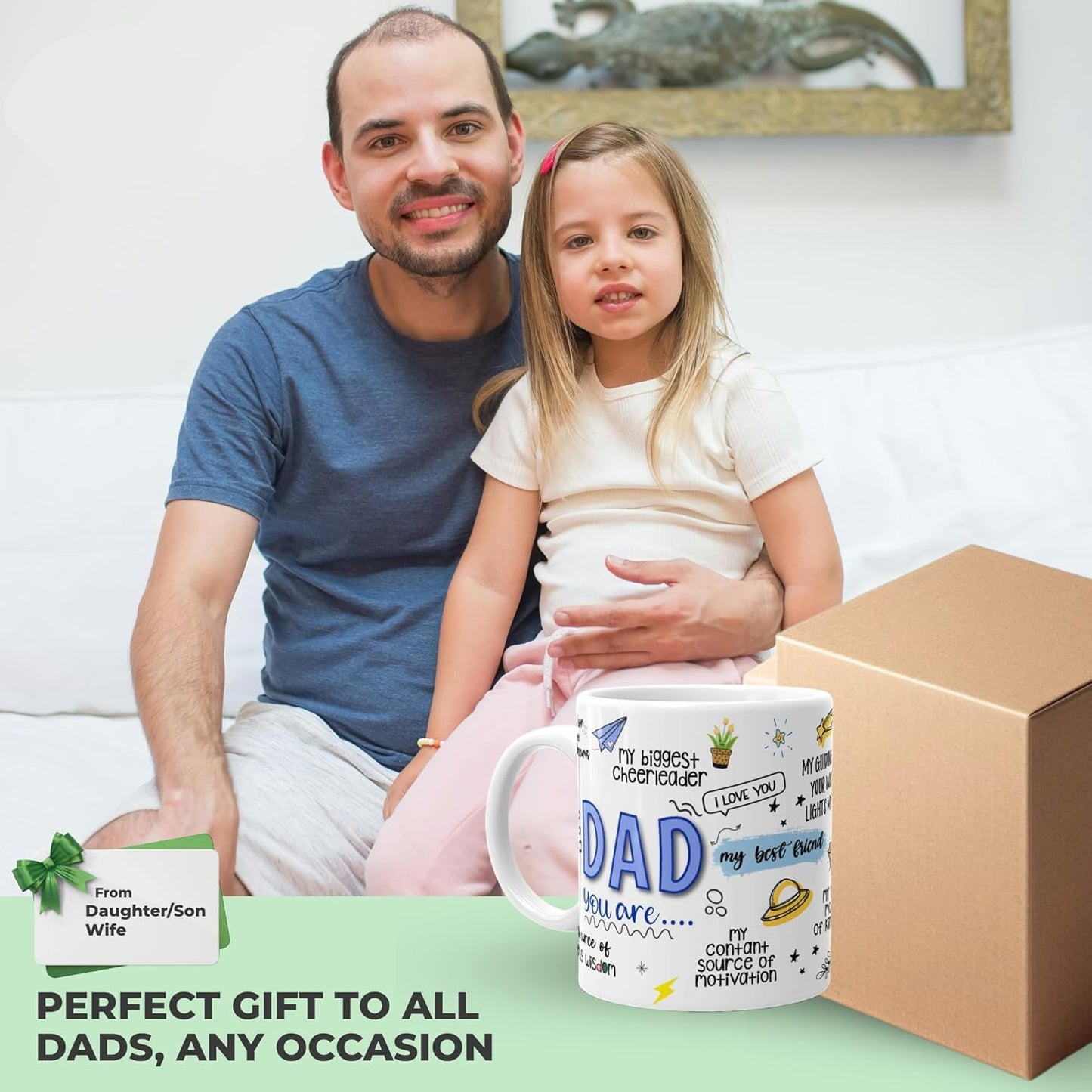 Dad You Are My Best Friend Ceramic Coffee Mug, Best Dad Ever Gift for Father Husband Grandpa, Fathers Day Birthday Christmas Gift from Daughter Son