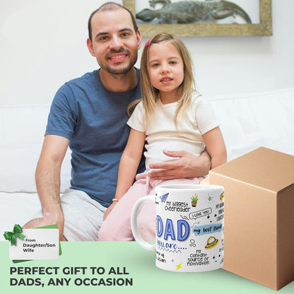 Dad You Are My Best Friend Ceramic Coffee Mug, Best Dad Ever Gift for Father Husband Grandpa, Fathers Day Birthday Christmas Gift from Daughter Son