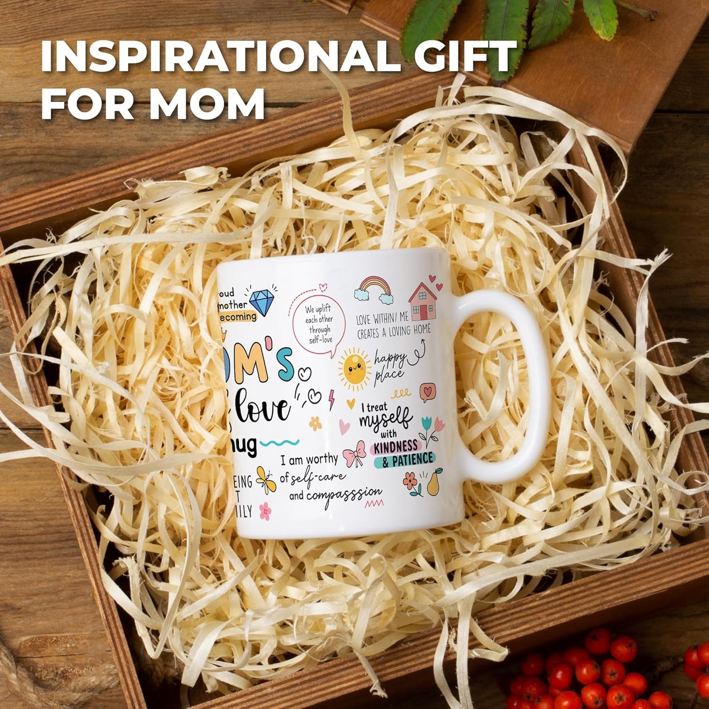 Mama Inspirational Coffee Mug Cute Affirmation Quote Ceramic Mug for Daily Coffee Tea, Gift for Mom from Daughter Son Kids Husband, Birthday Mothers Day Christmas Gift
