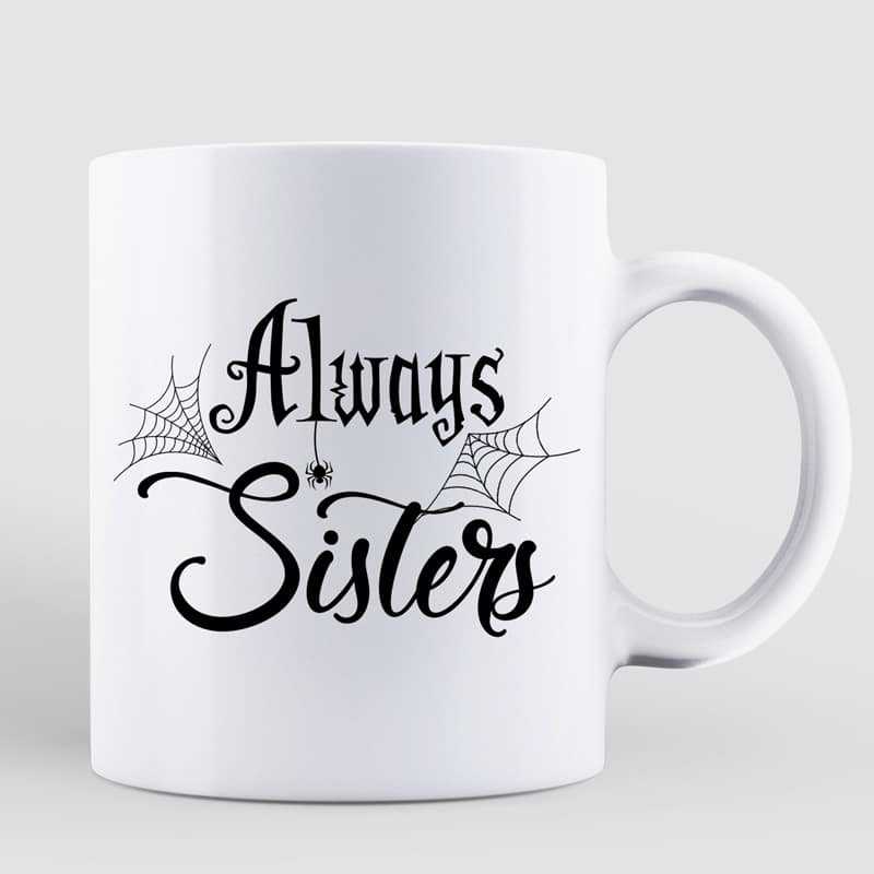 Besties Best Friends Witches Riding Broom Halloween Personalized Mug