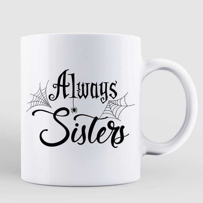 Besties Best Friends Witches Riding Broom Halloween Personalized Mug