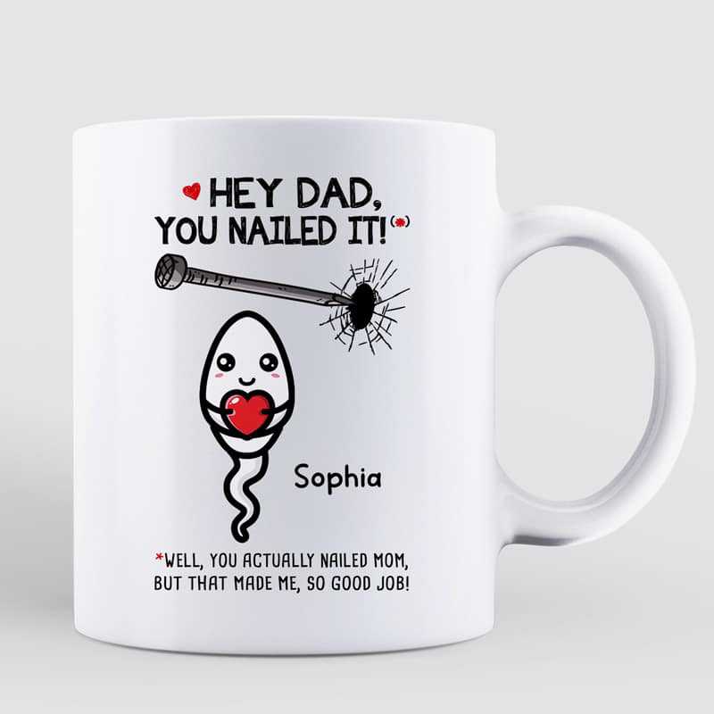 Hey Dad You Nailed It Little Cute Kids Father's Day Gift Personalized Mug
