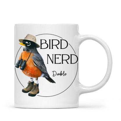 Bird Nerd Funny Bird Watcher Mug, Twitcher Mug, Gift for Bird Lover Personalized Mug