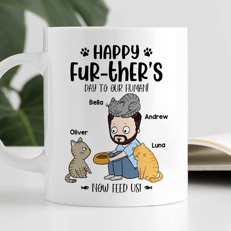 Happy Further's Day Human Chibi Cat Dad Personalized Mug
