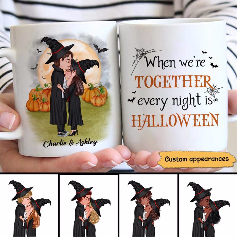 Doll Couple Kissing When We're Together Every Night Is Halloween Personalized Mug