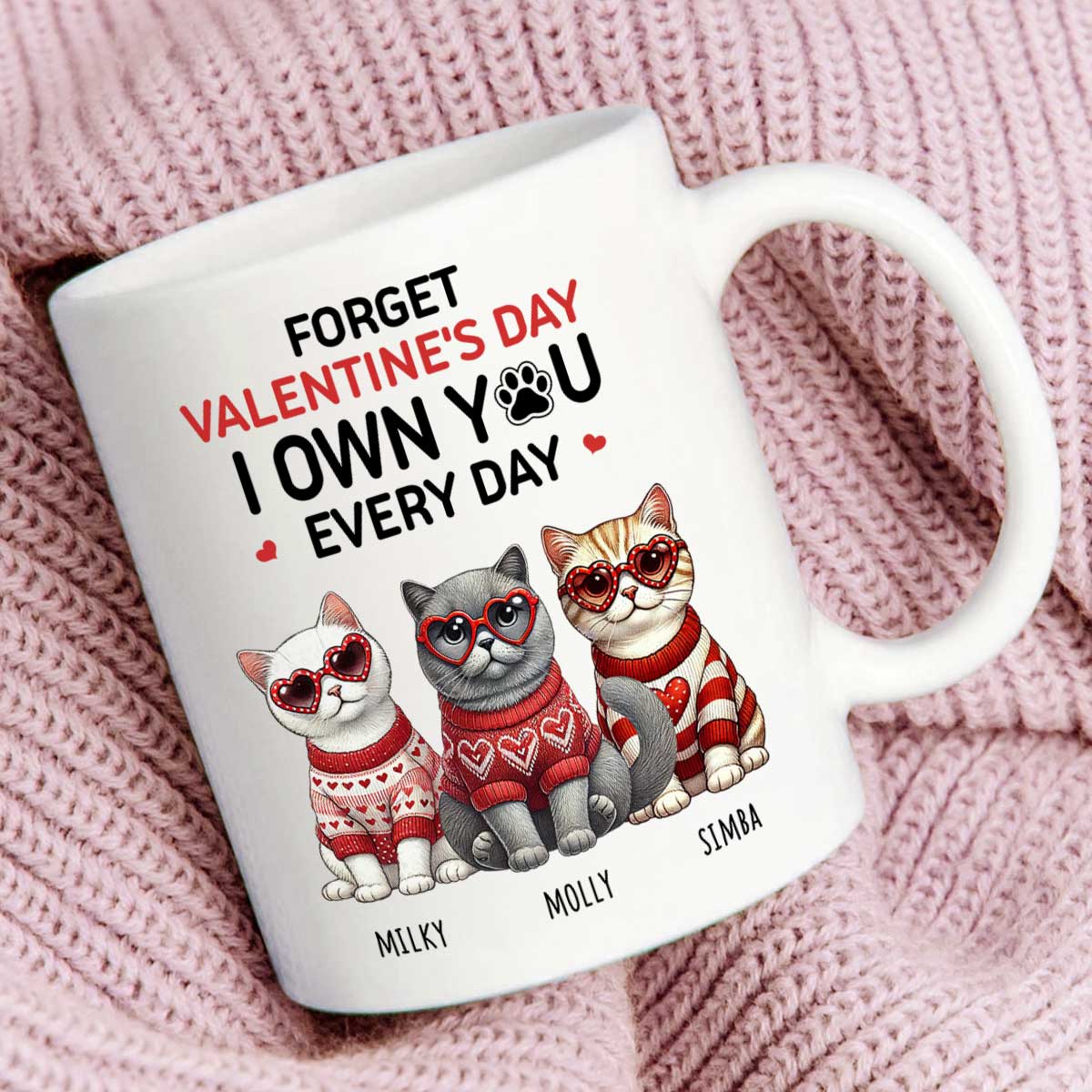 Forget We Own You Every Day, Cat Mom Personalized Mug, Gift for Cat lovers