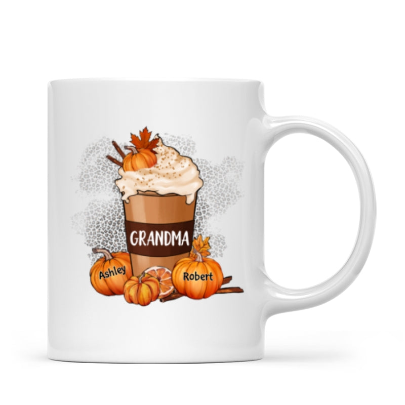Grandma Mom Pumpkin Spice Latte Personalized Mug