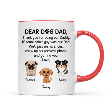 Watercolor Cute Dogs Dear Dog Dad Gift Personalized Mug