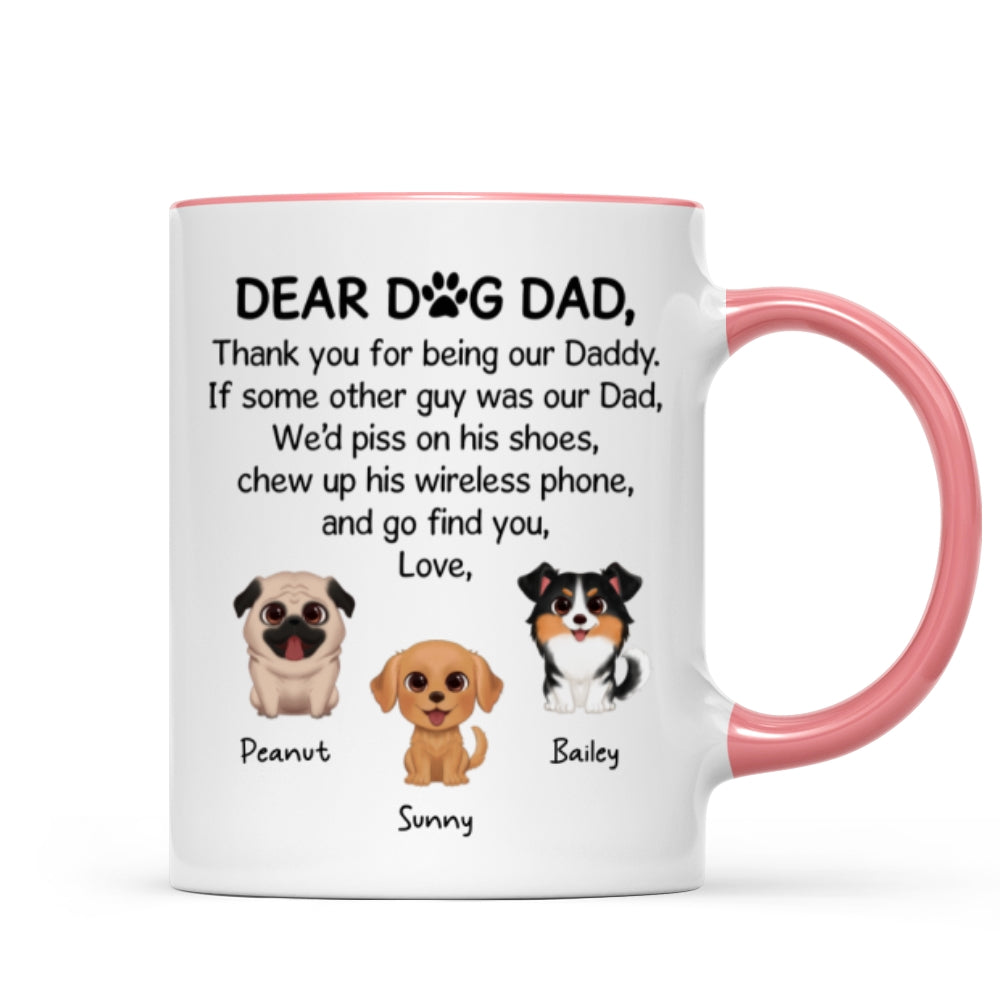 Watercolor Cute Dogs Dear Dog Dad Gift Personalized Mug