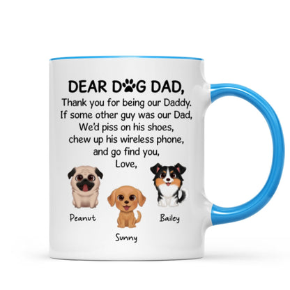 Watercolor Cute Dogs Dear Dog Dad Gift Personalized Mug