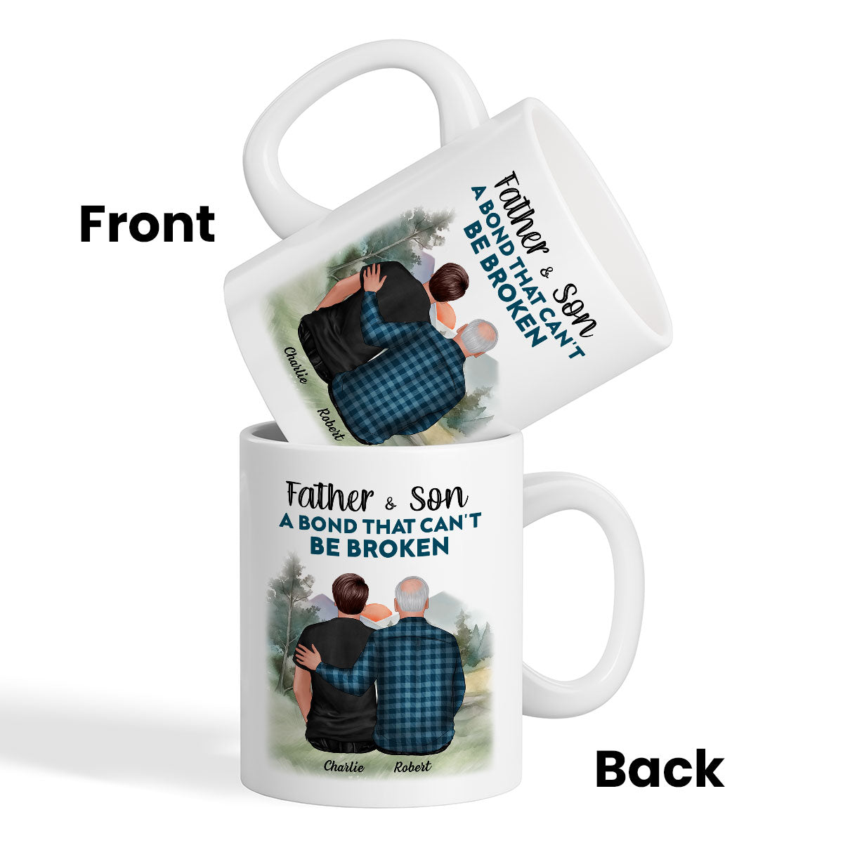 Father And Son Daughter, A Bond That Can't Be Broken Personalized Mug, Father's Day Gift For Dad, For Husband, For Him