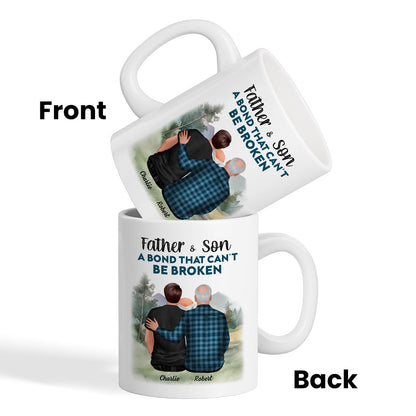 Father And Son Daughter, A Bond That Can't Be Broken Personalized Mug, Father's Day Gift For Dad, For Husband, For Him