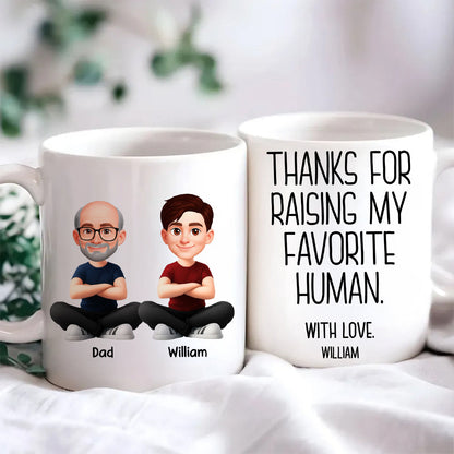 Thanks for Raising My Favorite Human - Personalized Mug - Christmas Gift for Mother-in-Law, Father-in-Law