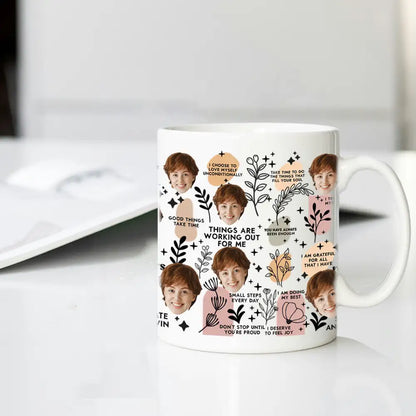 Personalized Ceramic Mug with Multi-Face Design Couple's Gift