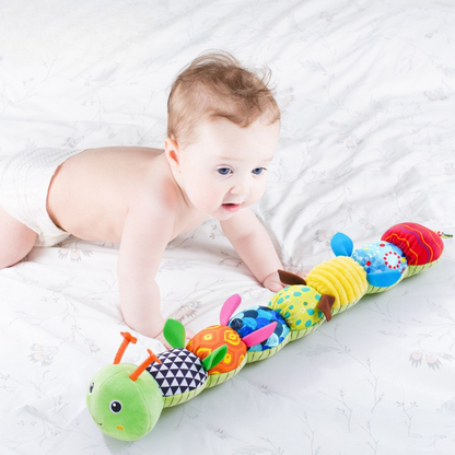 Sensory plush rattle and music caterpillar