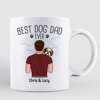 Dad Carrying Dogs On Shoulder Father's Day Gift Personalized Mug