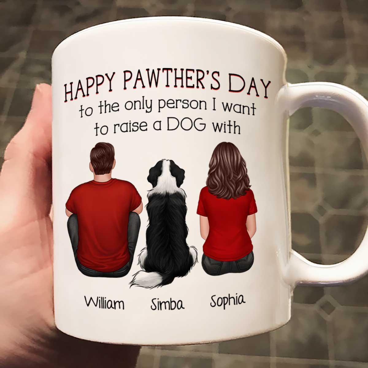 Happy Pawther's Day To The Person I Want To Raise A Dog Cat With Personalized Mug, Father's Day Gift For Dog Cat Dad
