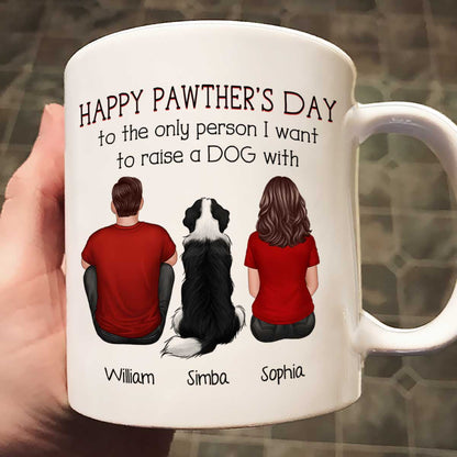 Happy Pawther's Day To The Person I Want To Raise A Dog Cat With Personalized Mug, Father's Day Gift For Dog Cat Dad