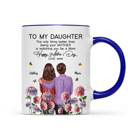 To My Daughter From Mom Happy Mother's Day Birth Flower Personalized Mug, Gift For Daughter