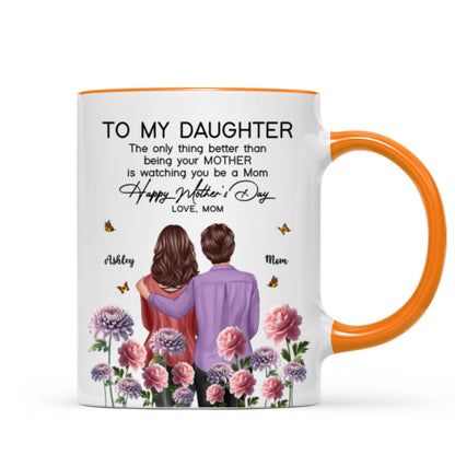 To My Daughter From Mom Happy Mother's Day Birth Flower Personalized Mug, Gift For Daughter