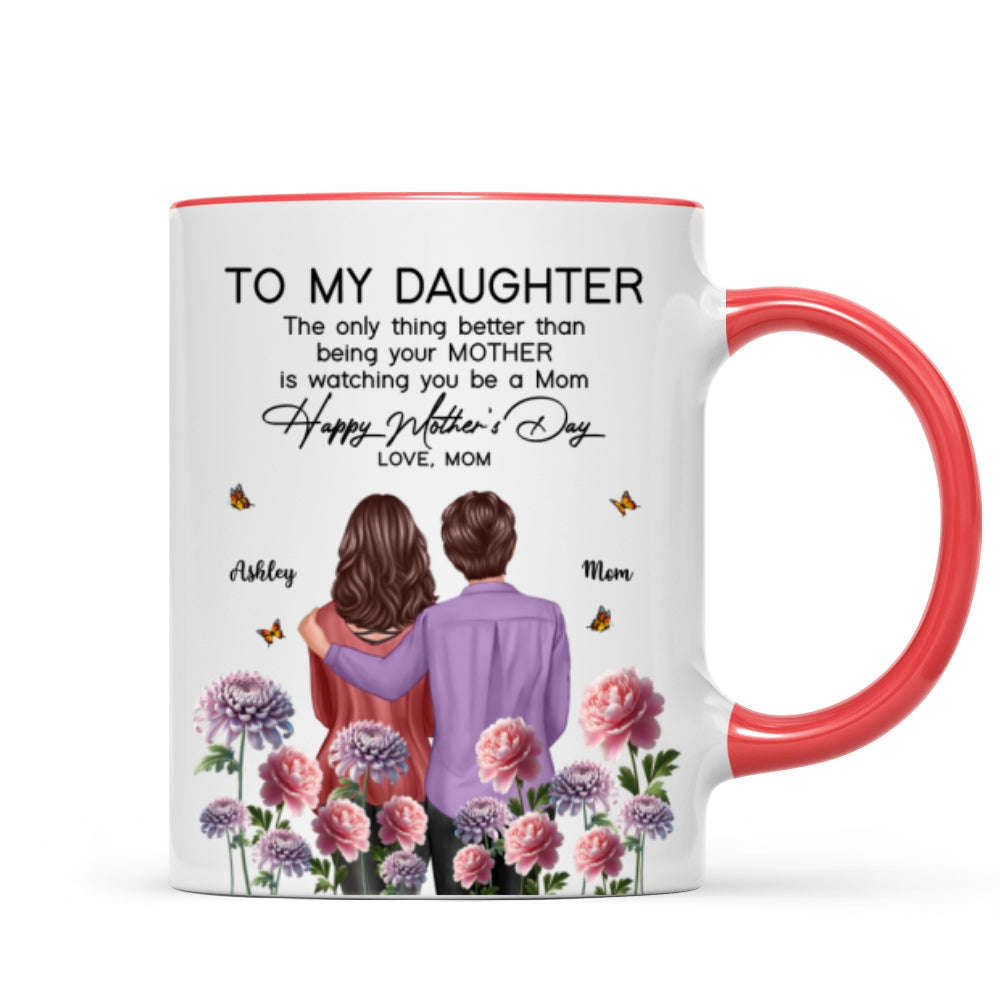 To My Daughter From Mom Happy Mother's Day Birth Flower Personalized Mug, Gift For Daughter