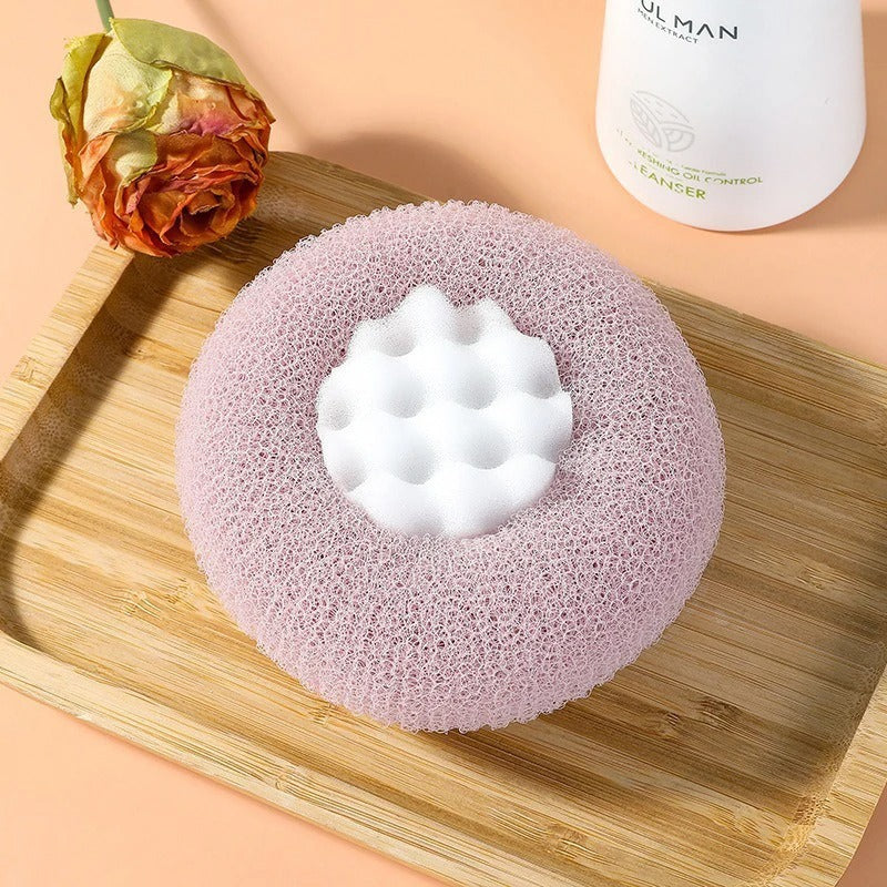 Soft Loofah Sponge With Suction Cup Exfoliating Bath Sponge For Shower