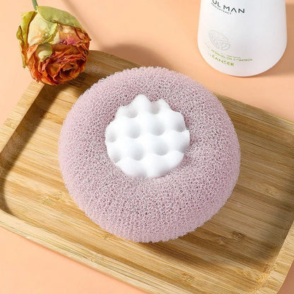 Soft Loofah Sponge With Suction Cup Exfoliating Bath Sponge For Shower