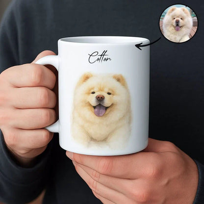 Custom Watercolor Pet Portrait Mug Perfect for Dog Lovers