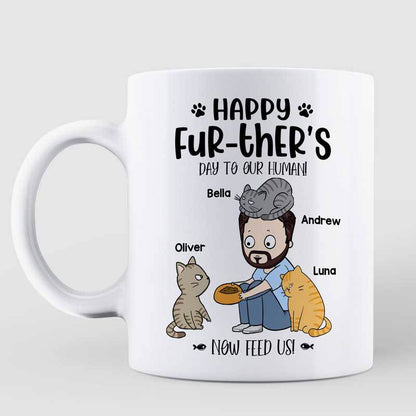 Happy Further's Day Human Chibi Cat Dad Personalized Mug
