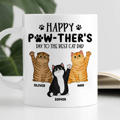 Happy Pawther's Day Gift For Cat Dad Fluffy Cats Personalized Mug