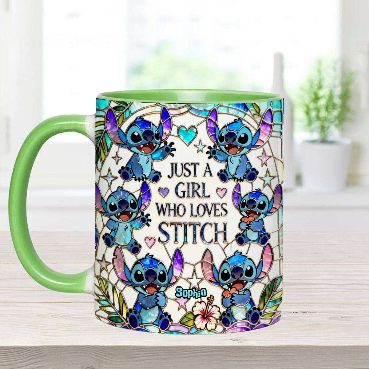 Just A Girl Who Loves Sti - Personalized Accent Mug - Gift For Her, Movie Fans HH01