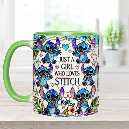Just A Girl Who Loves Sti - Personalized Accent Mug - Gift For Her, Movie Fans HH01