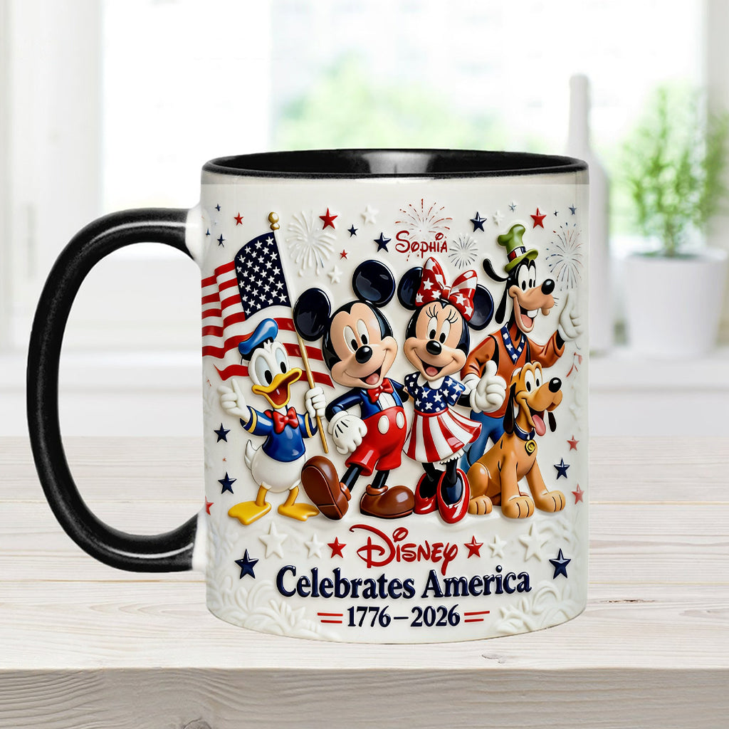 MkMo Magic Mouse Celebrate USA's 250th Anniversary - Personalized Accent Mug HH01