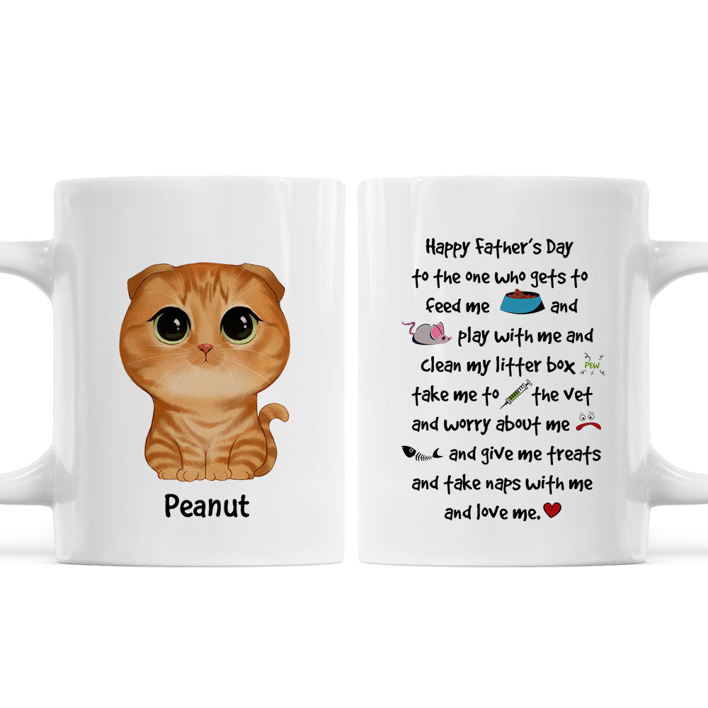 Watercolor Cute Cats Happy Father' Day Cat Things Personalized Mug