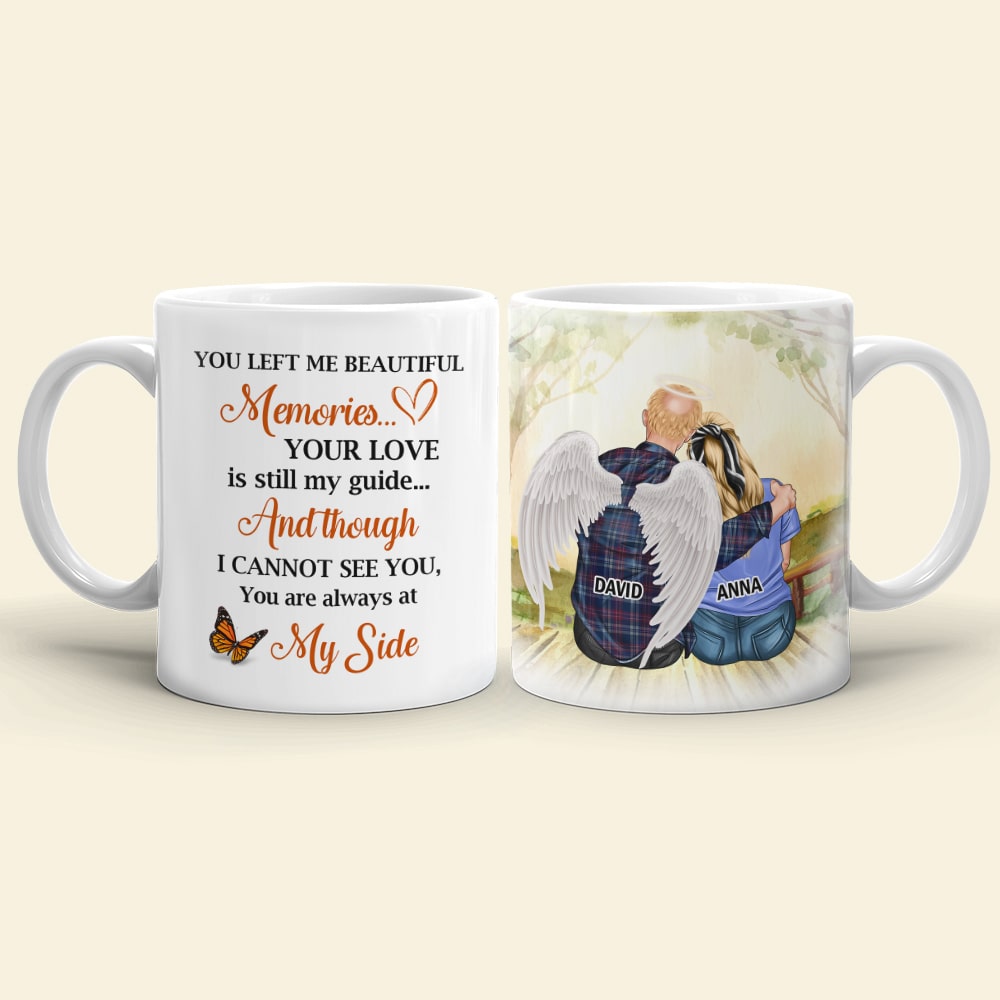 You Left Me Beautiful Memories Personalized Heaven Mug Gift For Wife