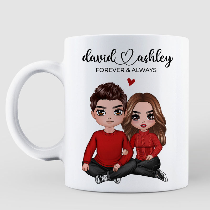 Couple Sitting Forever And Always Personalized Mug