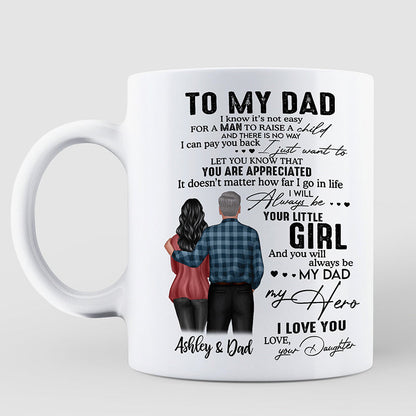 To My Dad From Daughter Son Back View Father's Day Gift Personalized Mug