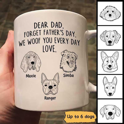 Forget Father's Day Dog Dad Dog Head Outline Personalized Mug