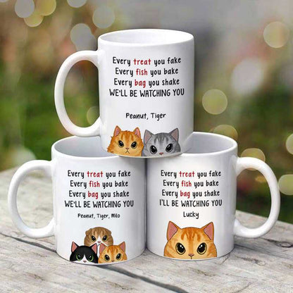 Fluffy Cat Will Be Watching You Funny Gift For Cat Lover Personalized Mug