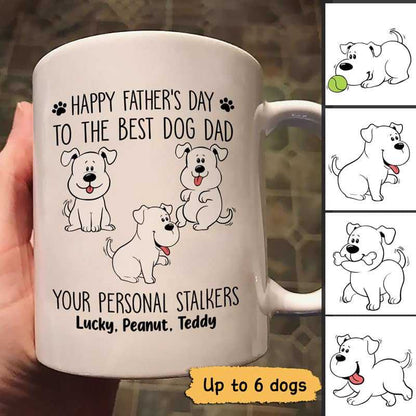 Good Morning Happy Father's Day Wagging Tails Dog Stalker Personalized Mug