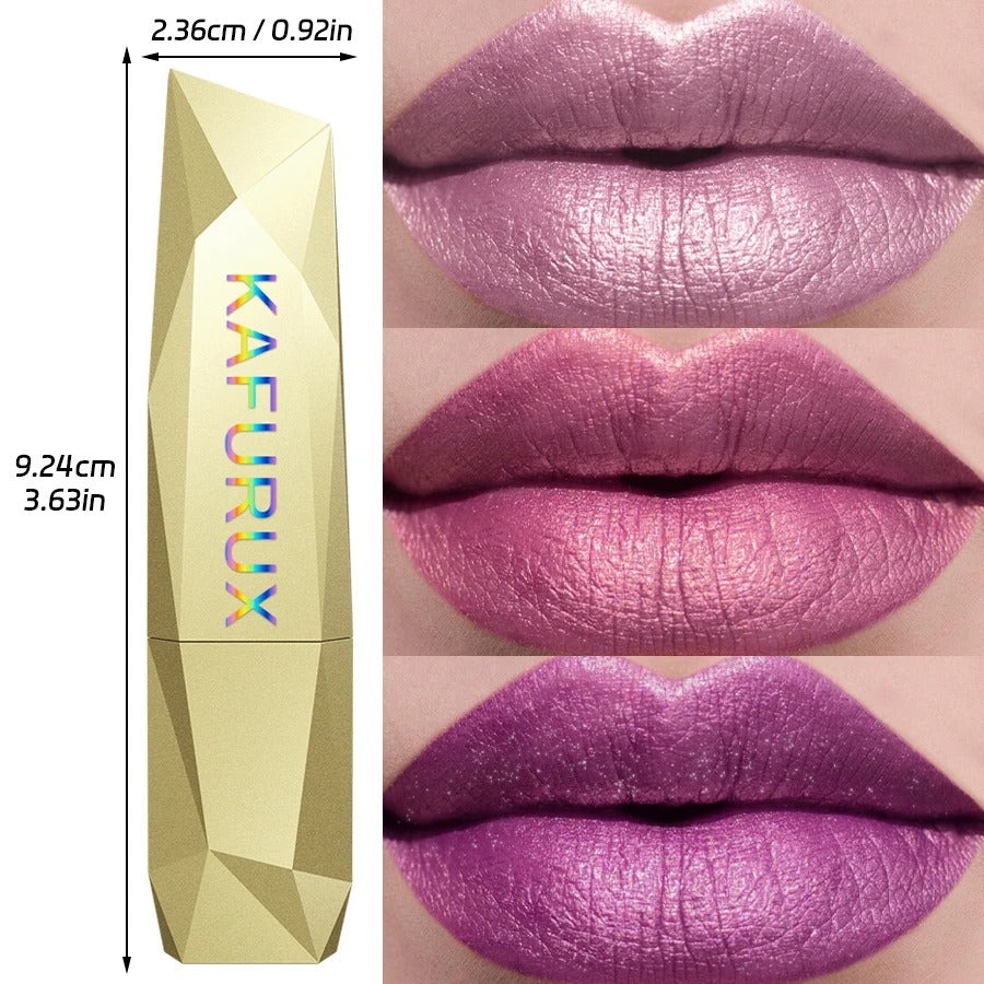 Kafurux Lipstick - Metallic Finish Long-Lasting Lip Color