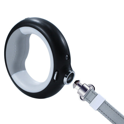Glowing Ring Retractable Dog Leash And Flashlight